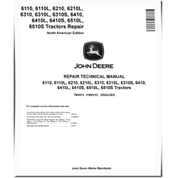 6110(L), 6210(L), 6310(L,S), 6410(L,S), 6510L and 6510S Tractors (North American Edition) Repair Manual (TM4574)