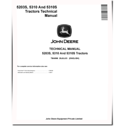 5203S, 5310 and 5310S Tractors (Indian) Technical Manual (TM4898)