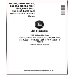 5055B, 550, 550-1, 554, 554-1, 600, 600-1, 604, 604-1, 650, 650-1, 654, 654-1, 700, 700-1, 704 and 704-1 China Tractors Technical Manual (TM701619)