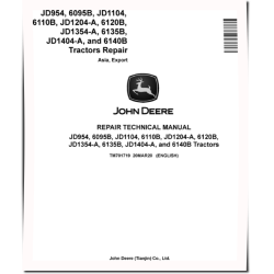 JD1104, JD1204-A, JD1354-A, JD1404-A, JD954 China Tractors, 6095B, 6110B, 6120B, 6135B, 6140B Tractors (Asia) Repair Manual (TM701719)