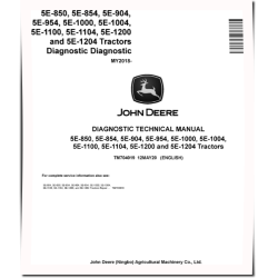 5E-1000, 5E-1004, 5E-1100, 5E-1104, 5E-1200, 5E-1204, 5E-850, 5E-854, 5E-904 and 5E-954 China Tractors (from MY18) Diagnostic Manual (TM704019)