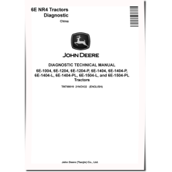 6E-1004, 6E-1204(P), 6E-1404(L, P, PL), 6E-1504-L and 6E-1504-PL Tractors (China) Diagnostic Manual (TM708019)