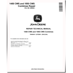 1450 CWS and 1550 CWS (SN. from 060063) Combines (CIS) Repair Manual (TM800019)