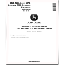 S540, S550, S660, S670, S680 and S690 Combines (South America, SN. from 120100) Diagnostic Manual (TM805419)