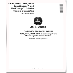 DB40, DB50, DB74, DB90 ExactEmerge and MaxEmerge 5 Planters (South America, SN: 130100-140099) Diagnostic Manual (TM806519)