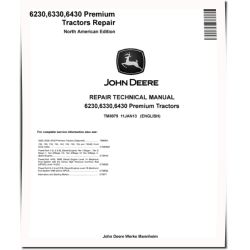 6230 Premium, 6330 Premium and 6430 Premium Tractors (North American Edition) Repair Manual (TM8079)