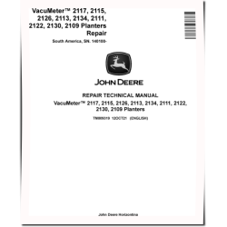 VacuMeter™ 2109, 2111, 2113, 2115, 2117, 2122, 2126, 2130 and 2134 Planters (South America) Repair Manual (TM809319)