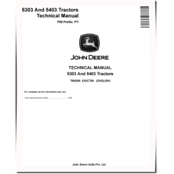 5303 and 5403 Indian Tractors (PIN Prefix: PY) Technical Manual (TM8208)