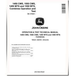 1450 CWS, 1450 WTS, 1550 CWS and 1550 WTS Combines (SN. from 070001) Operation and Test Manual (TM8235)