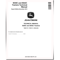 5036C and 5042C Tractors (Export Edition) Technical Manual (TM901719)