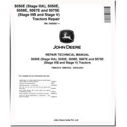 5050E (Stage IIIA), 5058E, 5067E, 5075E (Stage IIIB and Stage V) Tractors (SN. from 045554) Repair Manual (TM902319)