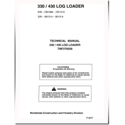TimberJack 330 and 430 Log Loaders Technical Manual (TMF278359)