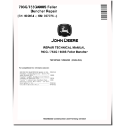 703G, 753G and TimberJack 608S Tracked Feller Bunchers Repair Manual (TMF387449)