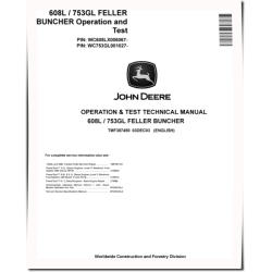 753GL and TimberJack 608L Tracked Feller Bunchers Operation and Test Manual (TMF387450)