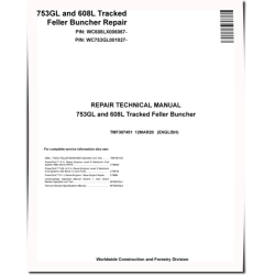 753GL and TimberJack 608L Tracked Feller Bunchers Repair Manual (TMF387451)