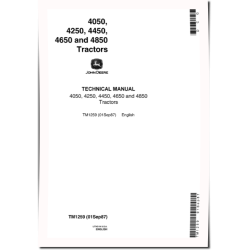 4050, 4250, 4450, 4650 and 4850 Tractors Operation and Test Manual (tm1259)
