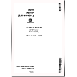 2240 Utility Tractors Technical Service Manual (tm4301)