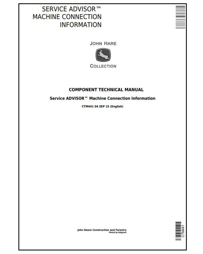 John Deere Service ADVISOR™ Machine Connection Information Technical Manual (CTM441)