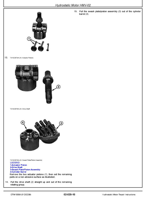 John Deere Hydrostatic Motors Repair Technical Manual (CTM10009)