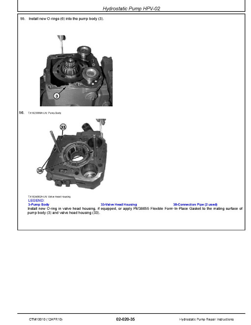 John Deere HPV-02 Hydrostatic Pumps Component Technical Manual (CTM10010)