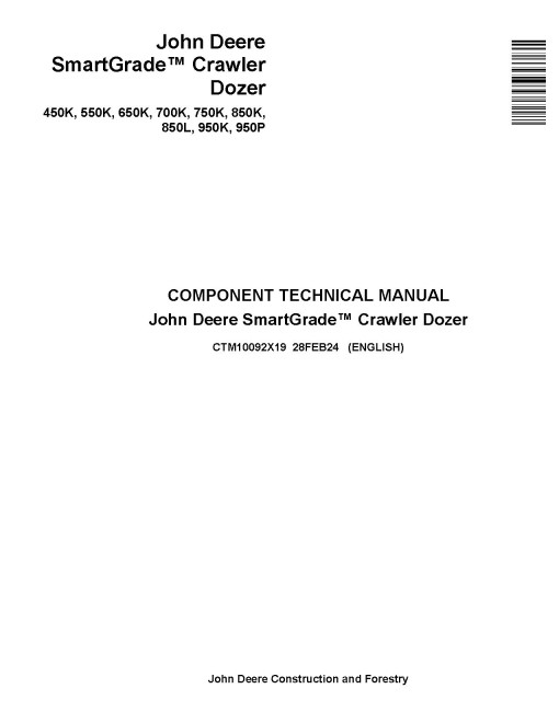 John Deere Smart Grade - Crawler Dozer Component Technical Manual (CTM10092X19)