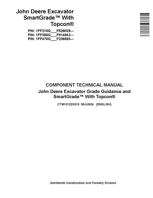 John Deere SmartGrade With Topcon Component Technical Manual (CTM10122X019)