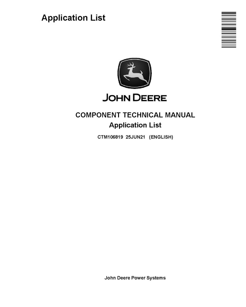 John Deere Engines Application List (CTM106819)