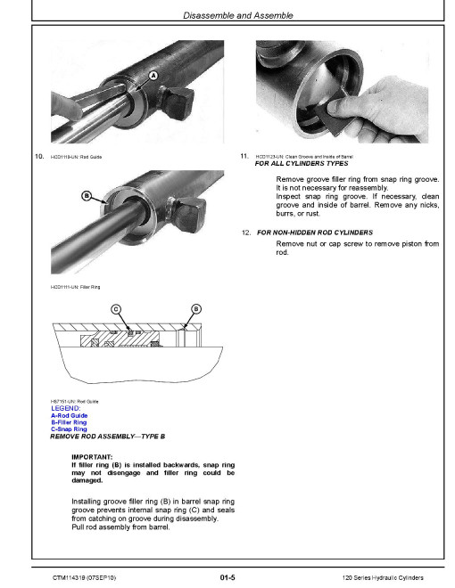 John Deere 120 Series Hydraulic Cylinders Technical Manual (CTM114319) John Deere 120 Series Hydraulic Cylinders Technical Manual (CTM114319)