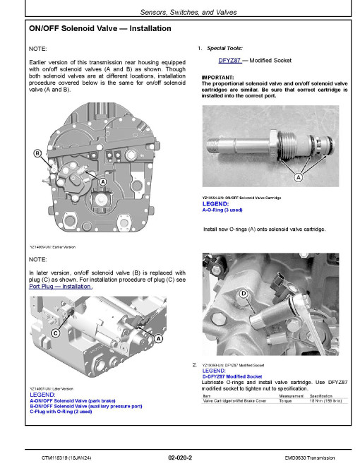 John Deere EMD0630 Transmission Repair Technical Manual (CTM118319)