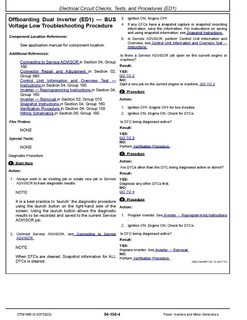 John Deere Power Inverter and Motor Generator Component Technical Manual (CTM165619) John Deere Power Inverter and Motor Generator Component Technical Manual (CTM165619)