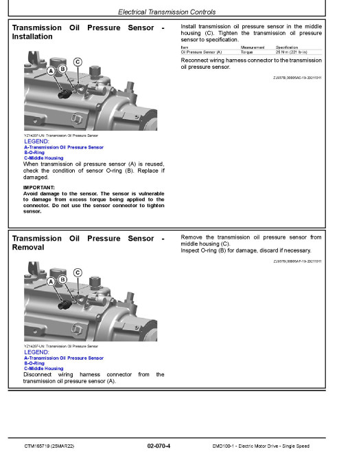 John Deere EMD100-1 Single Speed Electric Motor Drive Component Technical Manual (CTM165719) John Deere EMD100-1 Single Speed Electric Motor Drive Component Technical Manual (CTM165719)