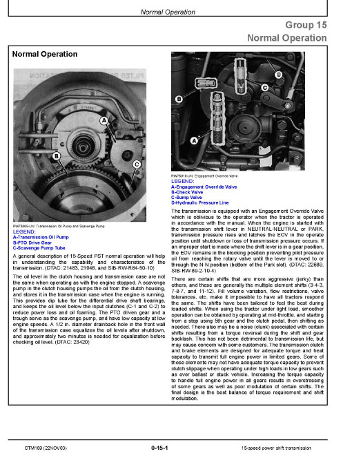 John Deere 15 speed Powershift Transmission Component Technical Manual (CTM169)