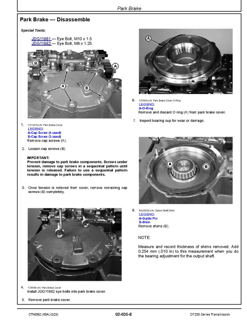 John Deere DF230 Series Transmissions Component Technical Manual (CTM362) John Deere DF230 Series Transmissions Component Technical Manual (CTM362)
