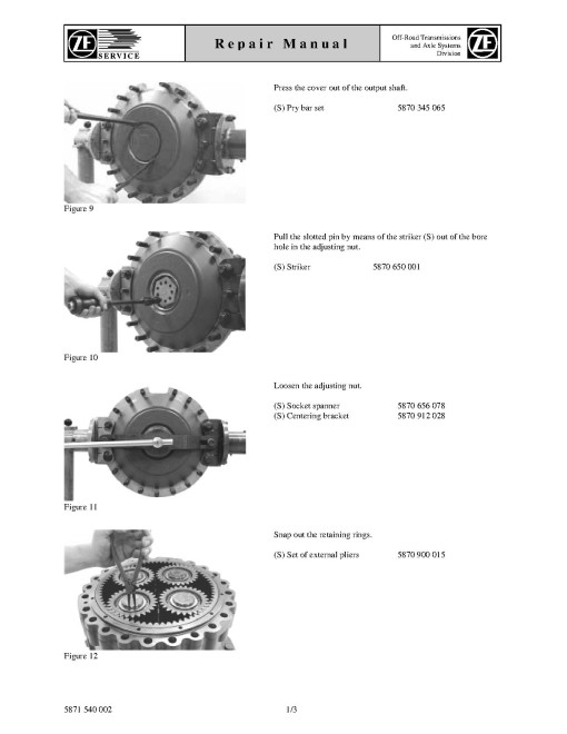 ZF-MULTITRAC MT–S 3105 Rear Axles Component Technical Manual (CTM367)