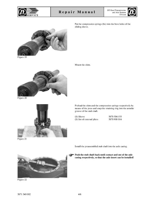 ZF-MULTITRAC MT–S 3105 Rear Axles Component Technical Manual (CTM367)