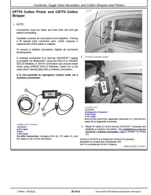 John Deere Service ADVISOR™ Machine Connection Information Technical Manual (CTM441)