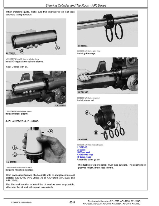 John Deere APL-2025, APL-2035, APL-2045, APL-2060, AS-2025, AS-2035, AS-2045, AS-2060 Front Wheel Drive Axles Technical Manual (CTM4509)