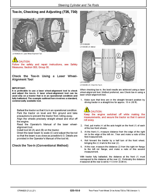 John Deere 725, 730, 733, 735, 740, 745, 750, 755 and 755HD Axles Component Technical Manual (CTM4820) John Deere 725, 730, 733, 735, 740, 745, 750, 755 and 755HD Axles Component Technical Manual (CTM4820)