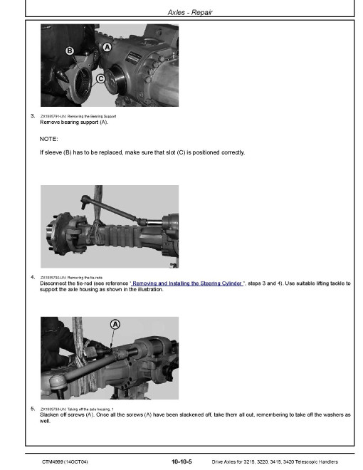 John Deere Drive Axles for 3215, 3220, 3415 and 3420 Telescopic Handlers Component Technical Manual (CTM4999) John Deere Drive Axles for 3215, 3220, 3415 and 3420 Telescopic Handlers Component Technical Manual (CTM4999)