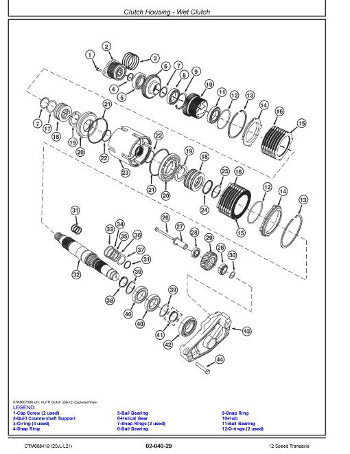 John Deere 12 Speed Transaxles Component Technical Manual (CTM608419)