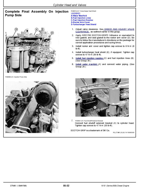 John Deere 6101 10.1L (Series 500) Diesel Engines (SN. from 500000) Engine Technical Manual (CTM61) John Deere 6101 10.1L (Series 500) Diesel Engines (SN. from 500000) Engine Technical Manual (CTM61)