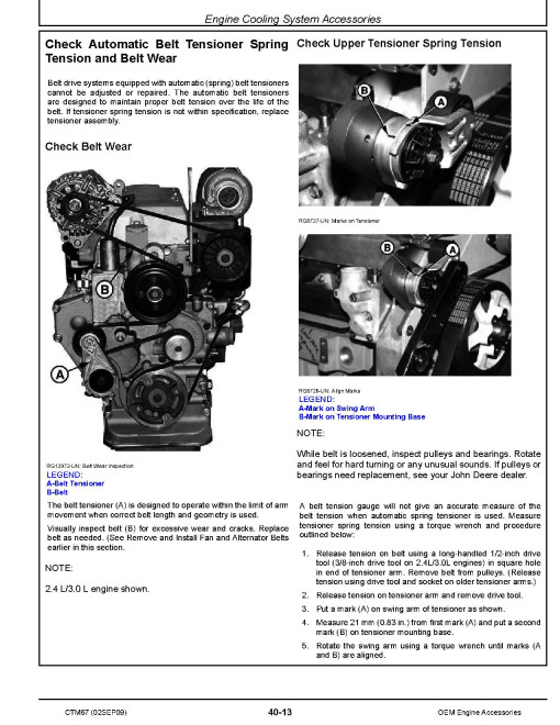 John Deere Engine Accessoriess Component Technical Manual (CTM67)