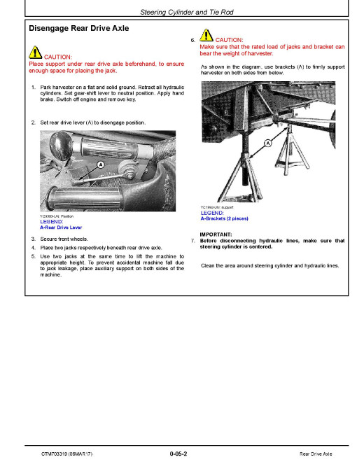 John Deere Rear Drive Axles (Asia) Component Technical Manual (CTM703319)