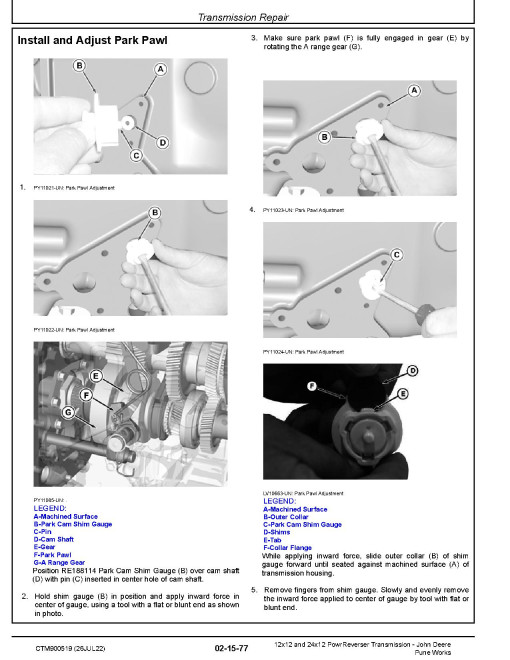 John Deere PowrReverser™ 12x12 and 24x12 Transmissions Component Technical Manual (CTM900519)