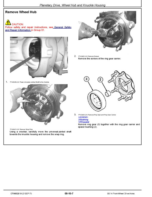 John Deere 00.14 Front Wheel Drive Axles (Export Edition) Component Technical Manual (CTM902819) John Deere 00.14 Front Wheel Drive Axles (Export Edition) Component Technical Manual (CTM902819)