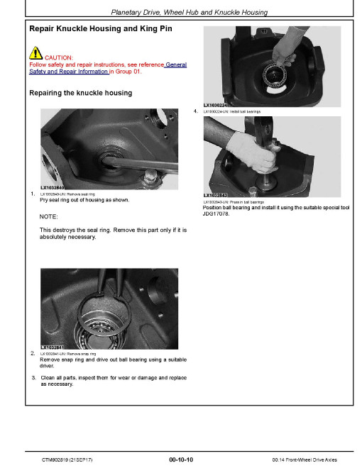 John Deere 00.14 Front Wheel Drive Axles (Export Edition) Component Technical Manual (CTM902819) John Deere 00.14 Front Wheel Drive Axles (Export Edition) Component Technical Manual (CTM902819)