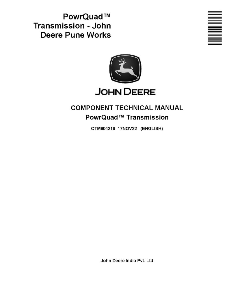 John Deere PowrQuad Transmissions Component Technical Manual (CTM904219)