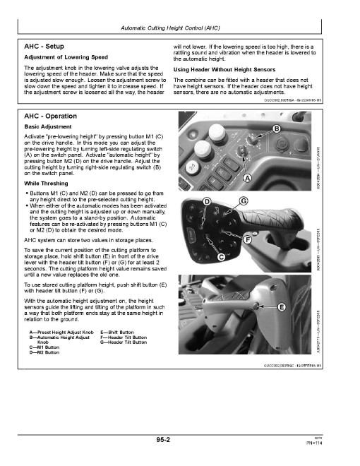 John Deere W330 Combines (SN: from 700949) (Europe) Operators Manual (OM5SR15405)