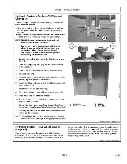 John Deere W330 Combines (SN: from 700949) (Europe) Operators Manual (OM5SR15405)