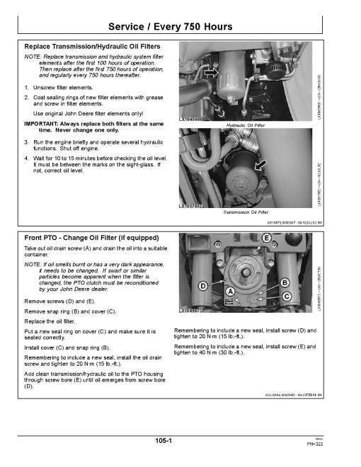 John Deere 6105M, 6115M, 6125M and 6140M Tractors (MY2012, North America) Operators Manual (OMAL213158)